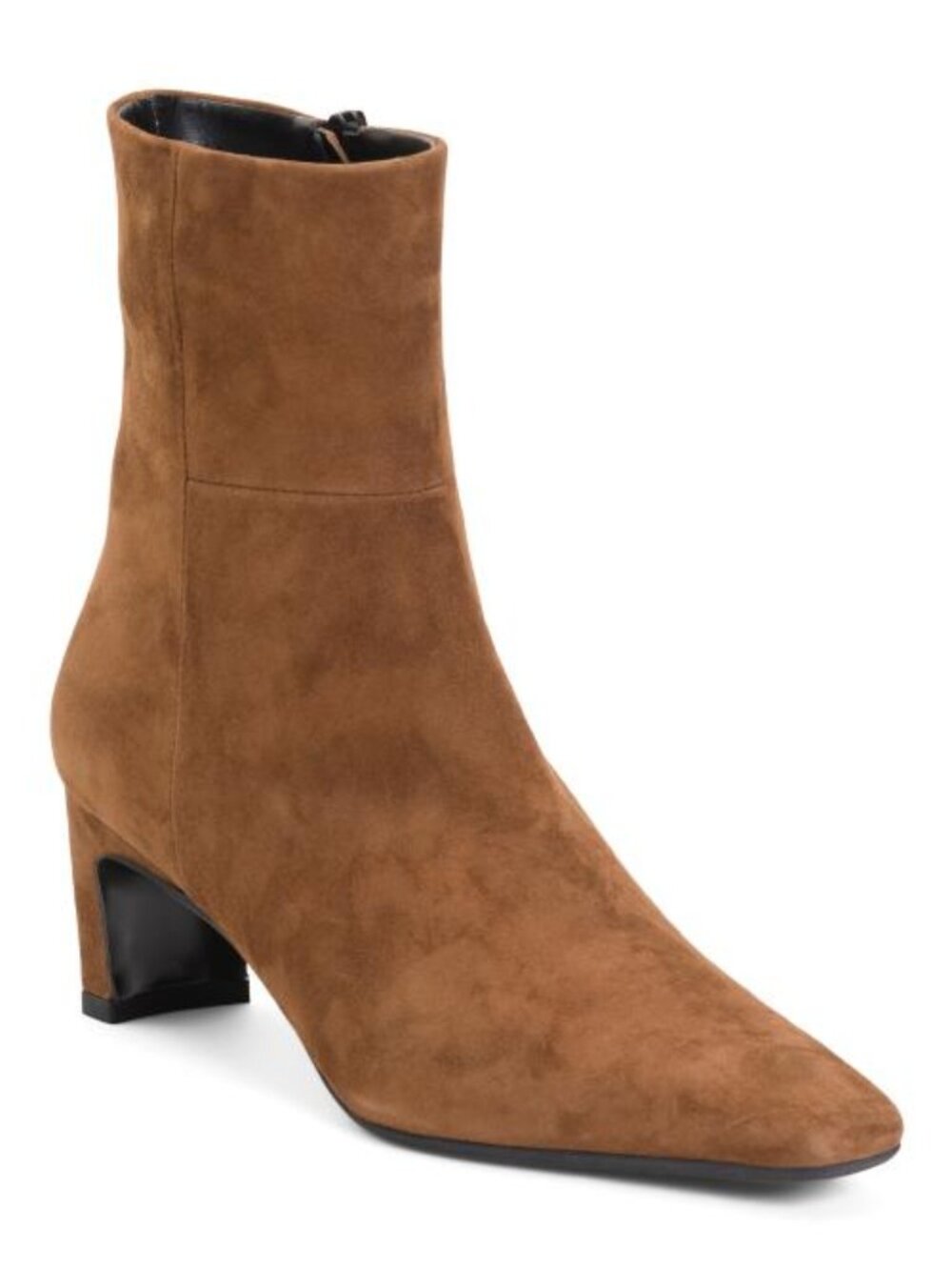 EVALUNA Made In Italy Suede Heel Booties With Wrapped Heel